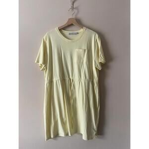 Oasis Yellow  T-Shirt Dress Size XL 100% Organic Cotton Uk 18-20